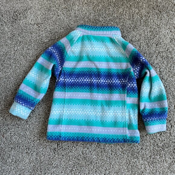 COLUMBIA Toddler fleece jacket, Full zip, Size 12-18 mo, Teal, Blue, Gray, White - Picture 2 of 7